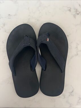 Rainbow Navy Flip Flop Sandals - Classic Thong Style kids size 2/3